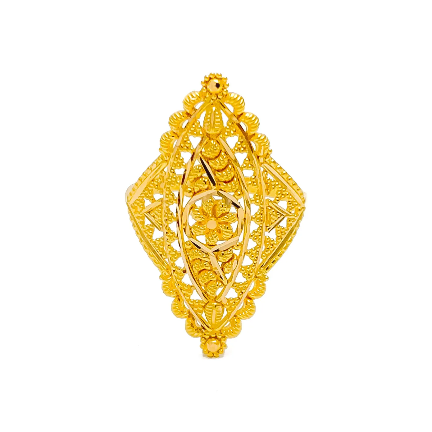 Geometric Accented 22K Gold Ring
