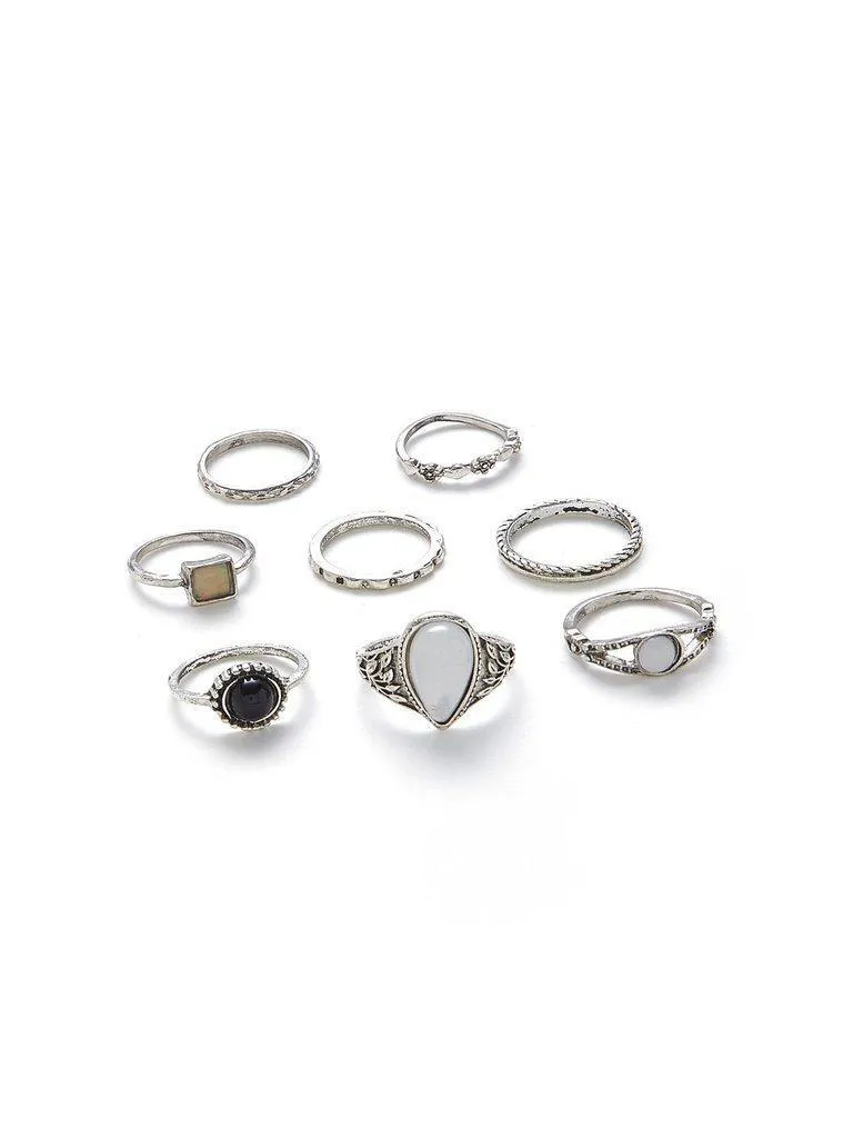 Geometric Design Ring Set 8pcs