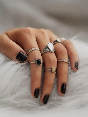 Geometric Design Ring Set 8pcs