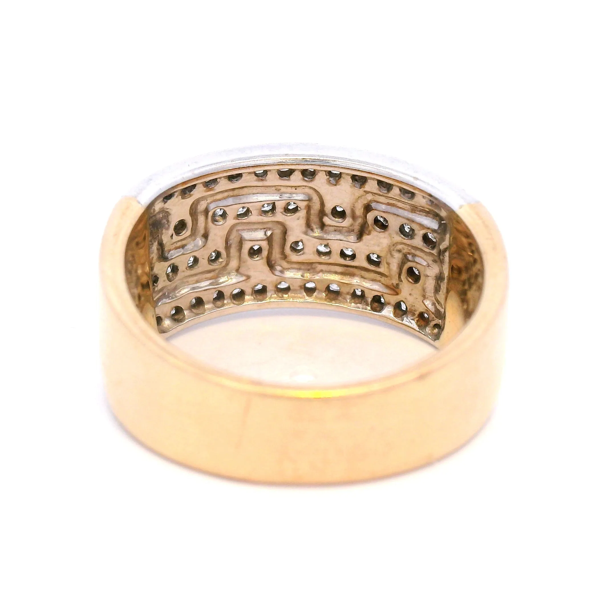 Geometric Diamond Pave Ring in Yellow Gold