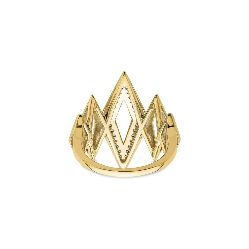 Geometric Diamond Shapes Statement Ring (14K)