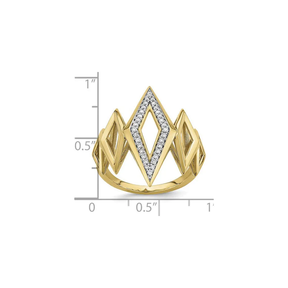 Geometric Diamond Shapes Statement Ring (14K)