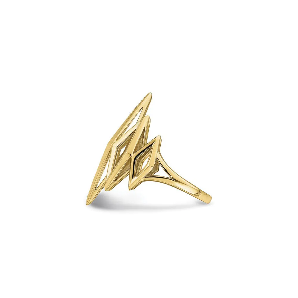 Geometric Diamond Shapes Statement Ring (14K)