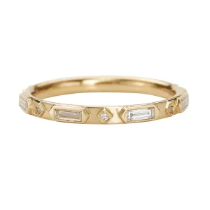 Geometric Diamond Wedding Band