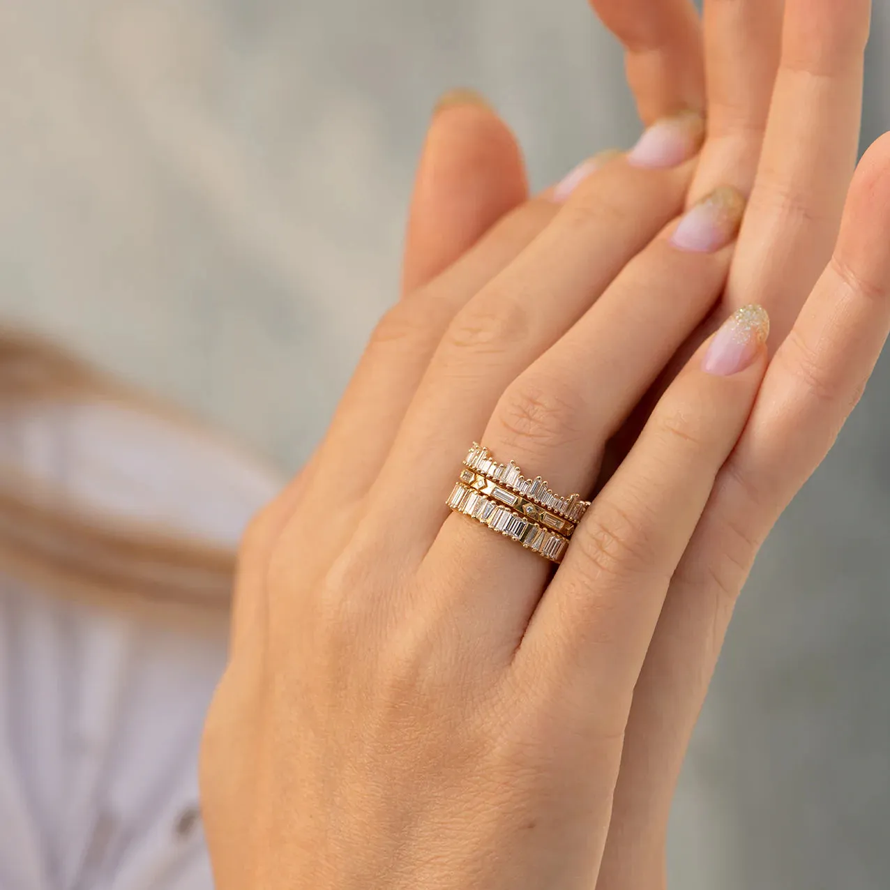 Geometric Diamond Wedding Band