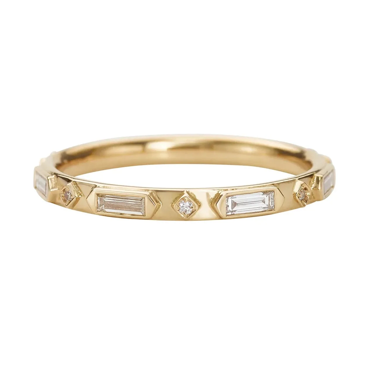 Geometric Diamond Wedding Band