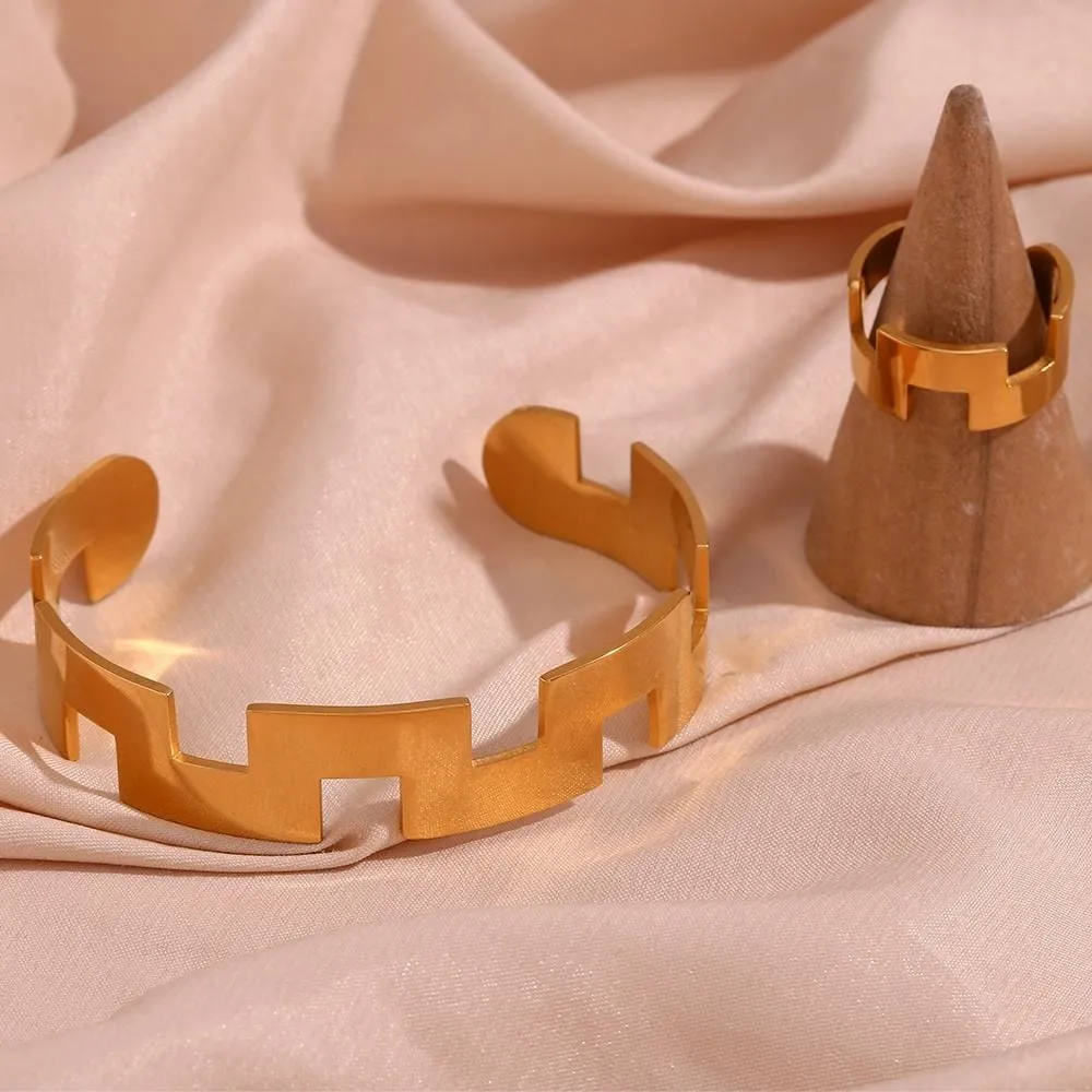 Geometric Minimalist Bangle Bracelet