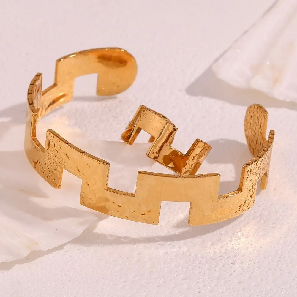 Geometric Minimalist Bangle Bracelet