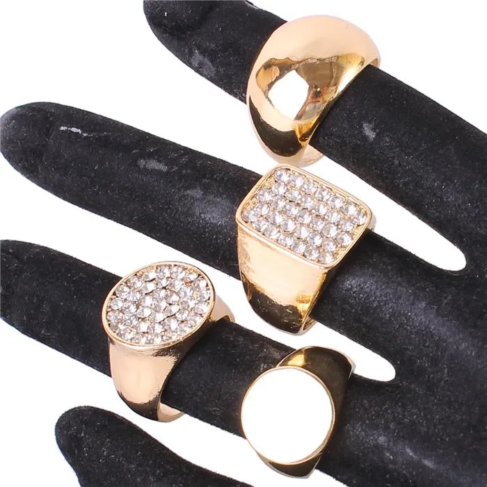 Geometric Stones Midi Rings