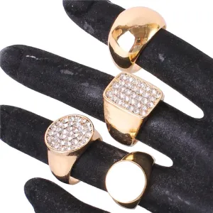 Geometric Stones Midi Rings