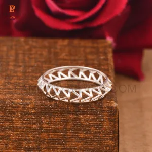 Geometric Triangle Sterling Silver Rings