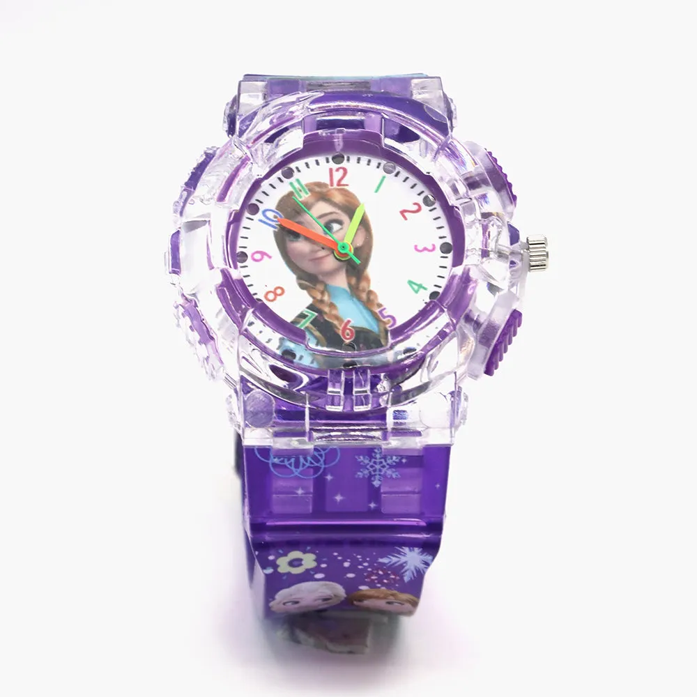 Girls Analog Watch Disco Light - Purple