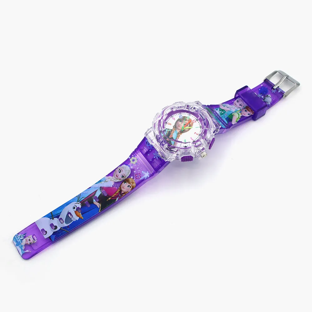 Girls Analog Watch Disco Light - Purple