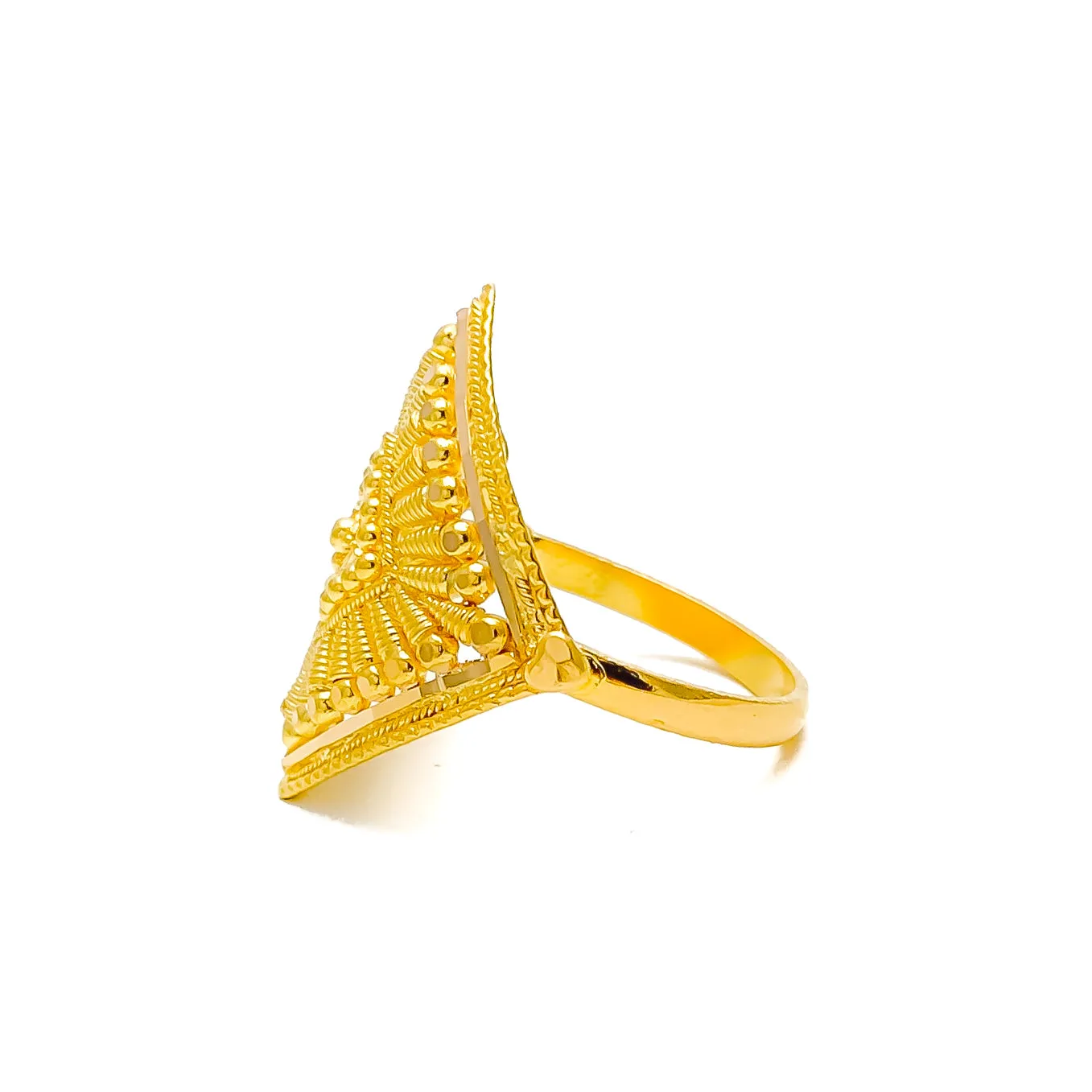 Glimmering Geometric Flower 22K Gold Ring