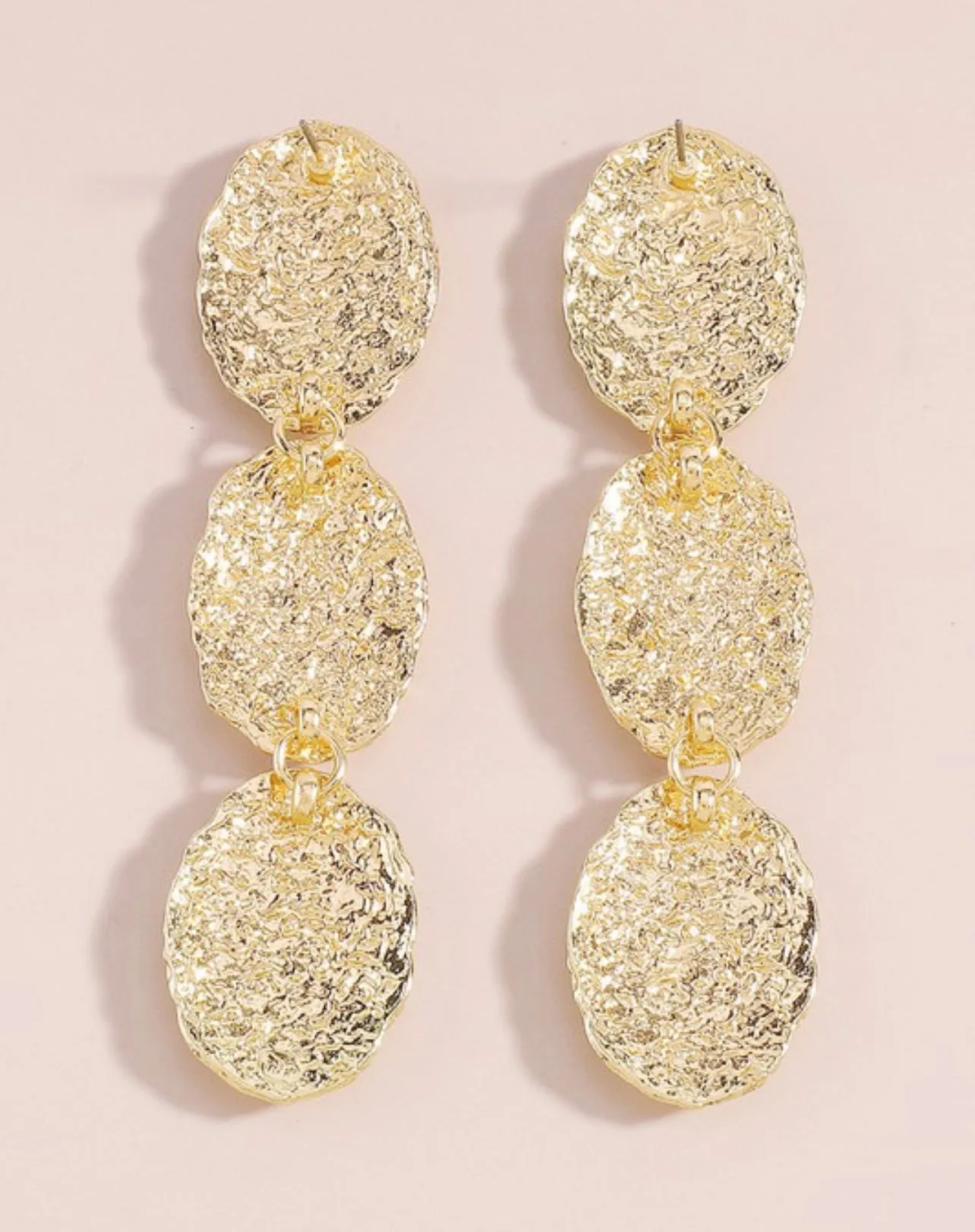 Gold & Stone Drop Earrings