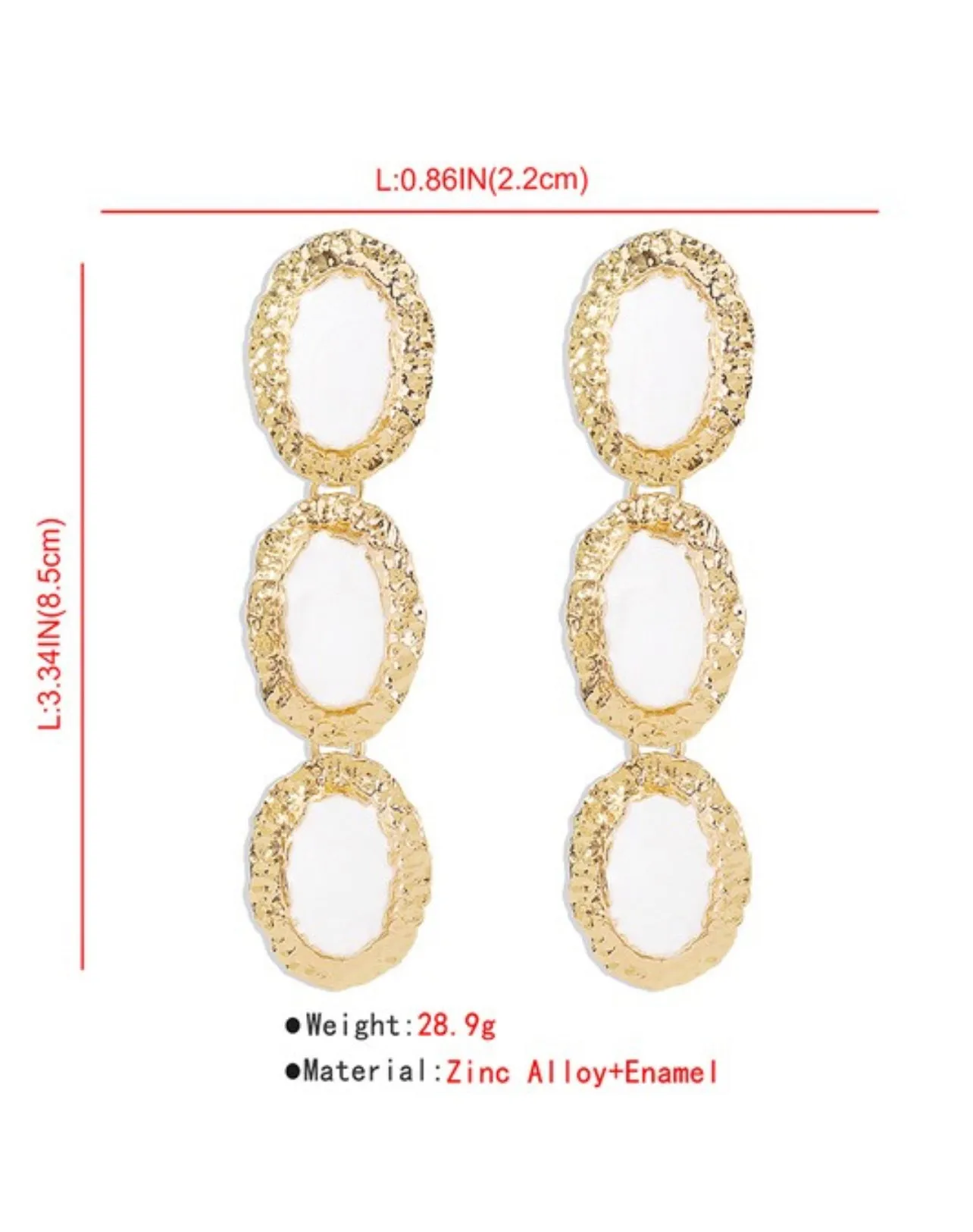Gold & Stone Drop Earrings