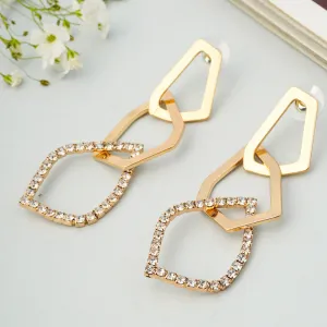 Gold Crystal Drop Earrings