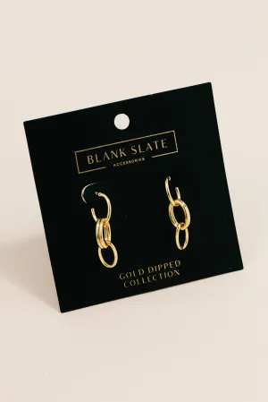 Gold Dipped Chain Drop Earrings: G