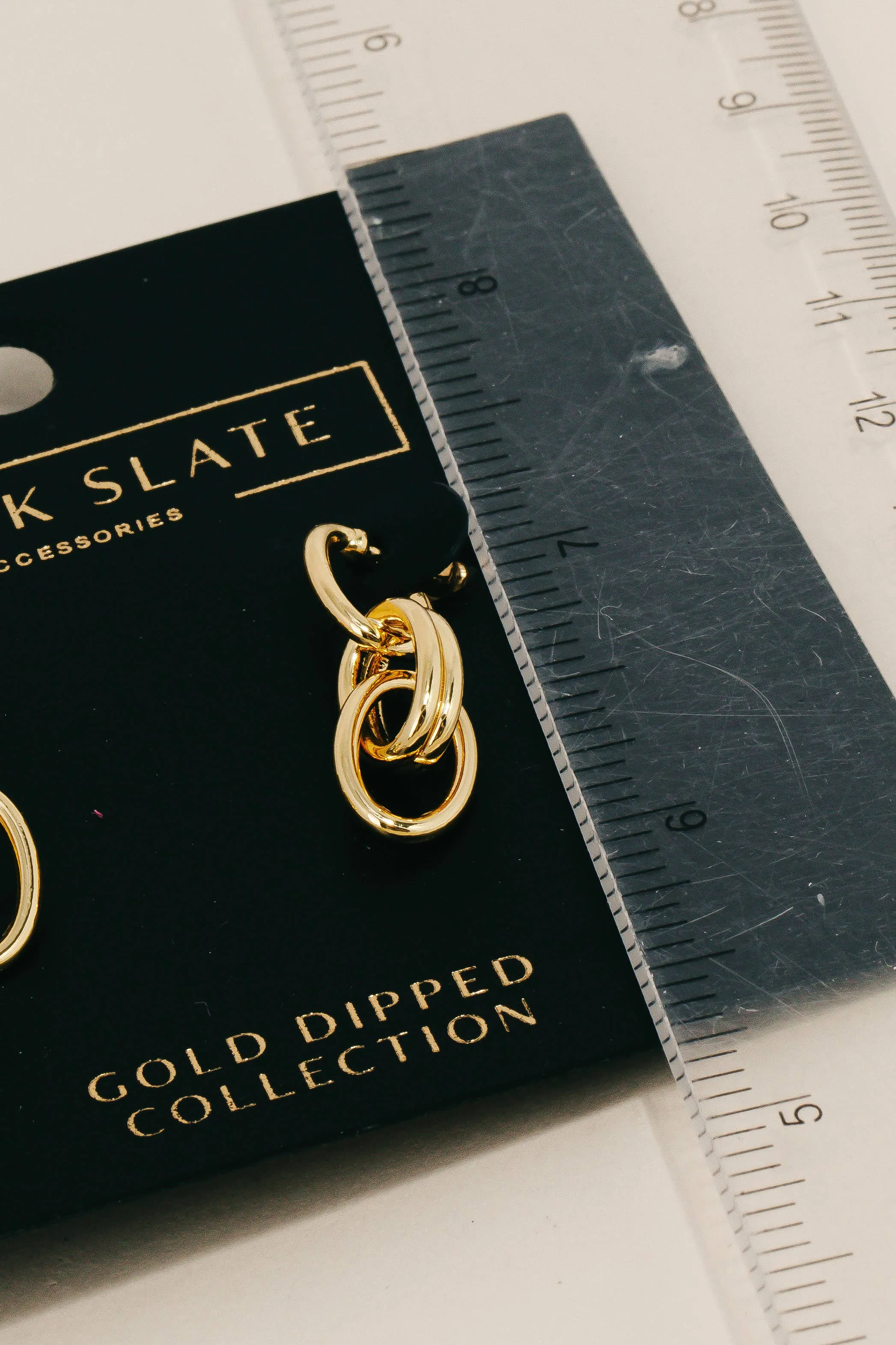 Gold Dipped Chain Drop Earrings: G
