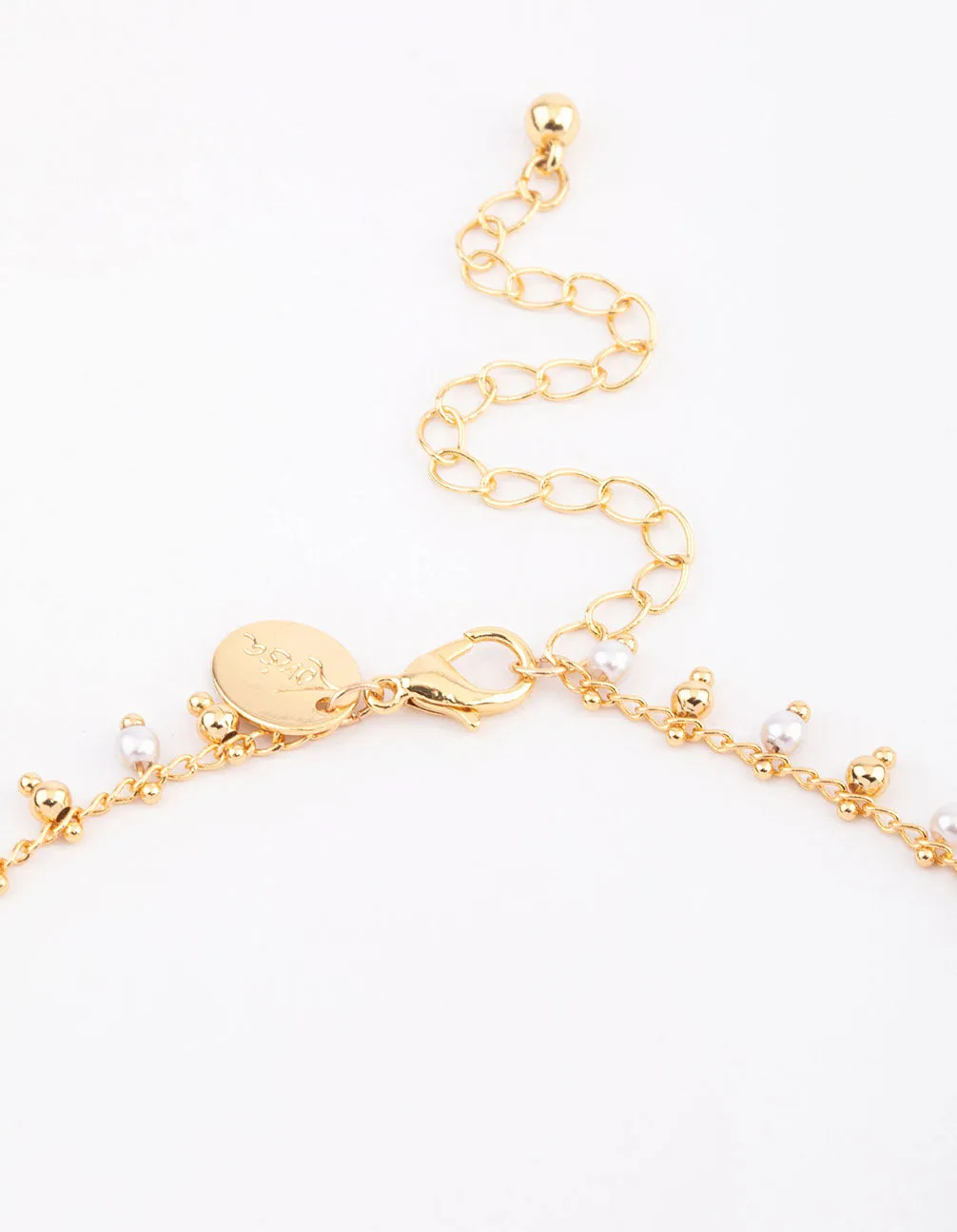 Gold Plated Beaded & Freshwater Pearl Drop Necklace
