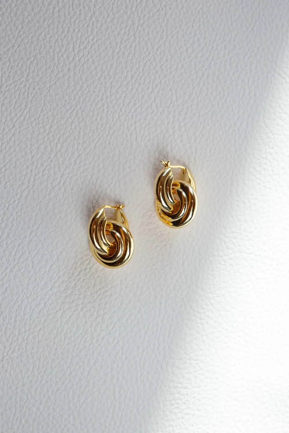 Gold Two Piece Door Knocker Earrings