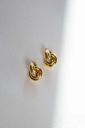 Gold Two Piece Door Knocker Earrings