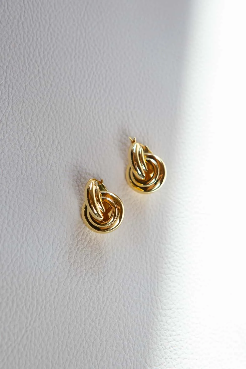 Gold Two Piece Door Knocker Earrings