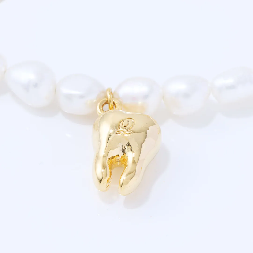Golden Tooth Baroque Freshwater Pearl Necklace【Japan Jewelry】