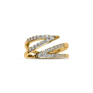 GoldnPlated Cubic Zirconia Fashion Geometric Ring in Sterling Silver