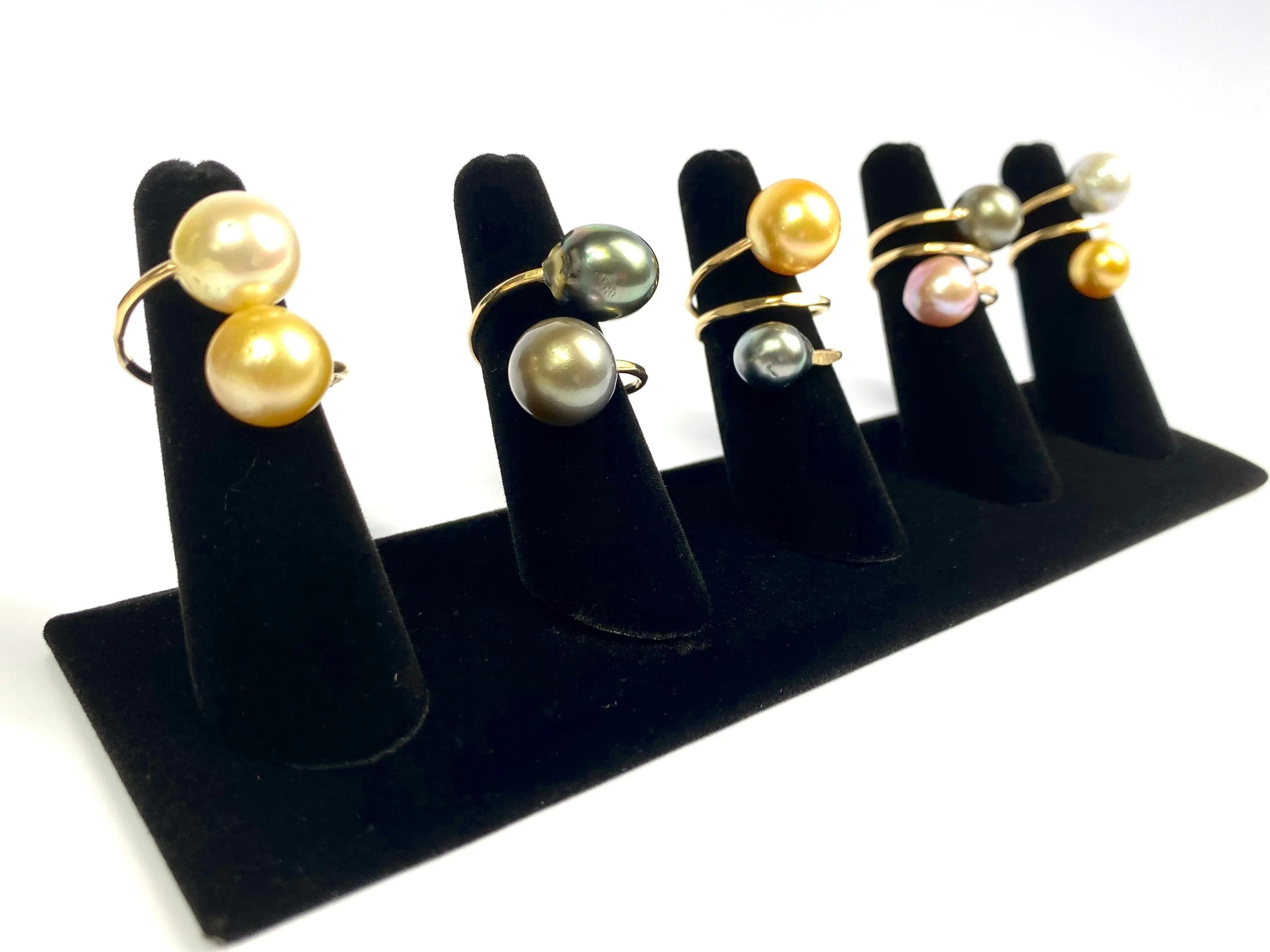 Gorgeous Adjustable 14KGF Edison, Tahitian, and South Sea Pearl Rings, 14K Gold Filled, 14K Gold Fill, Sku GPR-2