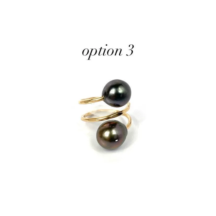 Gorgeous Adjustable 14KGF Edison, Tahitian, and South Sea Pearl Rings, 14K Gold Filled, 14K Gold Fill, Sku GPR-7