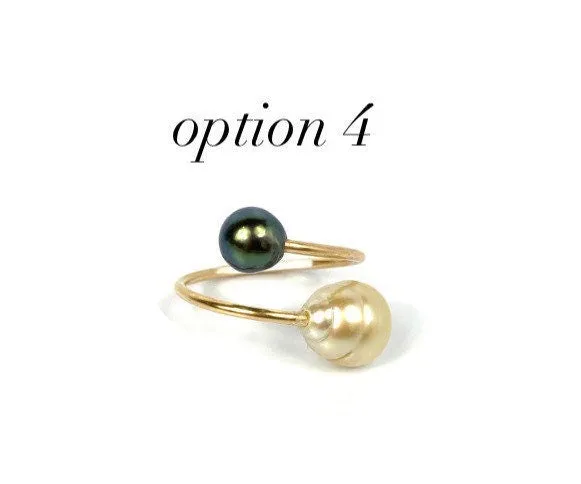 Gorgeous Adjustable 14KGF Edison, Tahitian, and South Sea Pearl Rings, 14K Gold Filled, 14K Gold Fill, Sku GPR-7