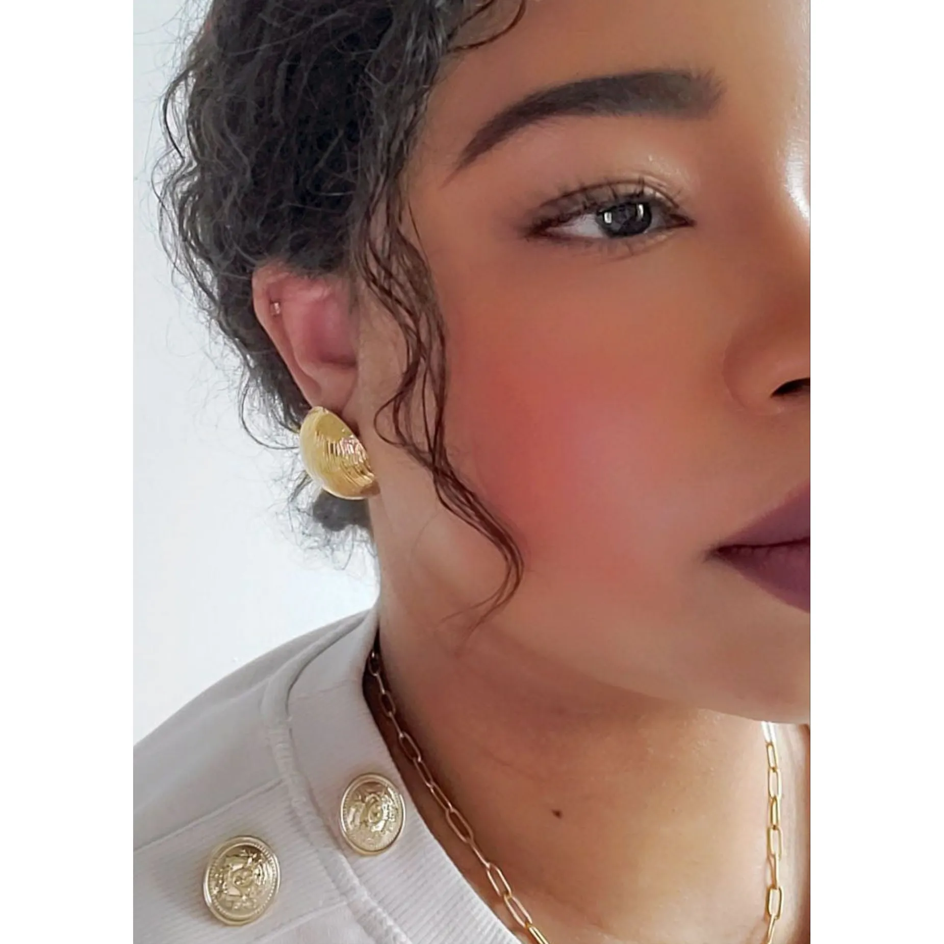 Grace 18K Dome Textured Earrings