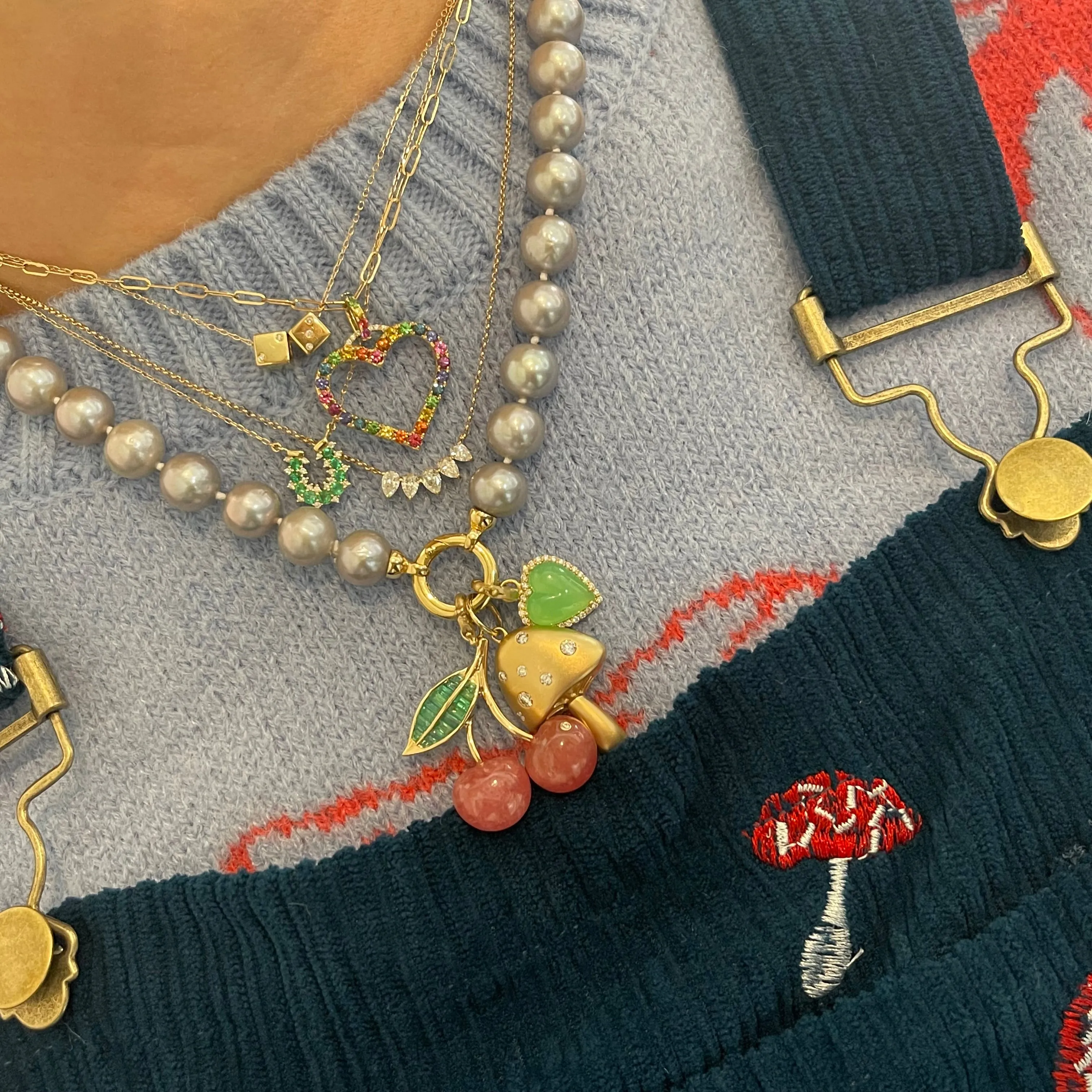 Grey Nucleated Freshwater Pearl Ezra Necklace