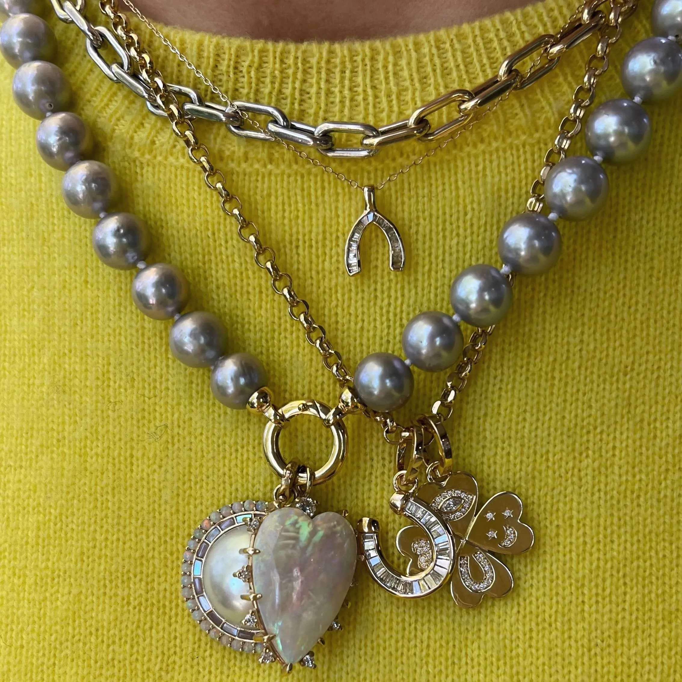 Grey Nucleated Freshwater Pearl Ezra Necklace