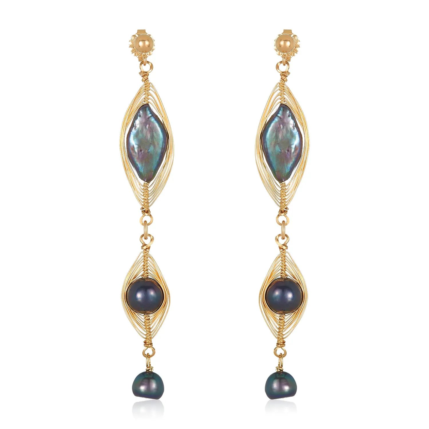 Hagia Gem Wired Drop Earrings