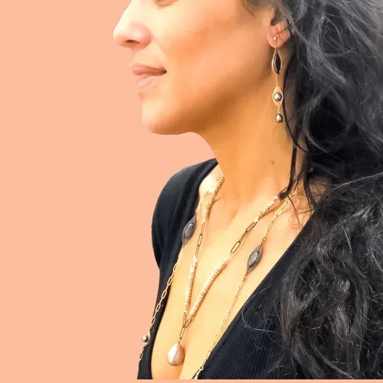 Hagia Gem Wired Drop Earrings