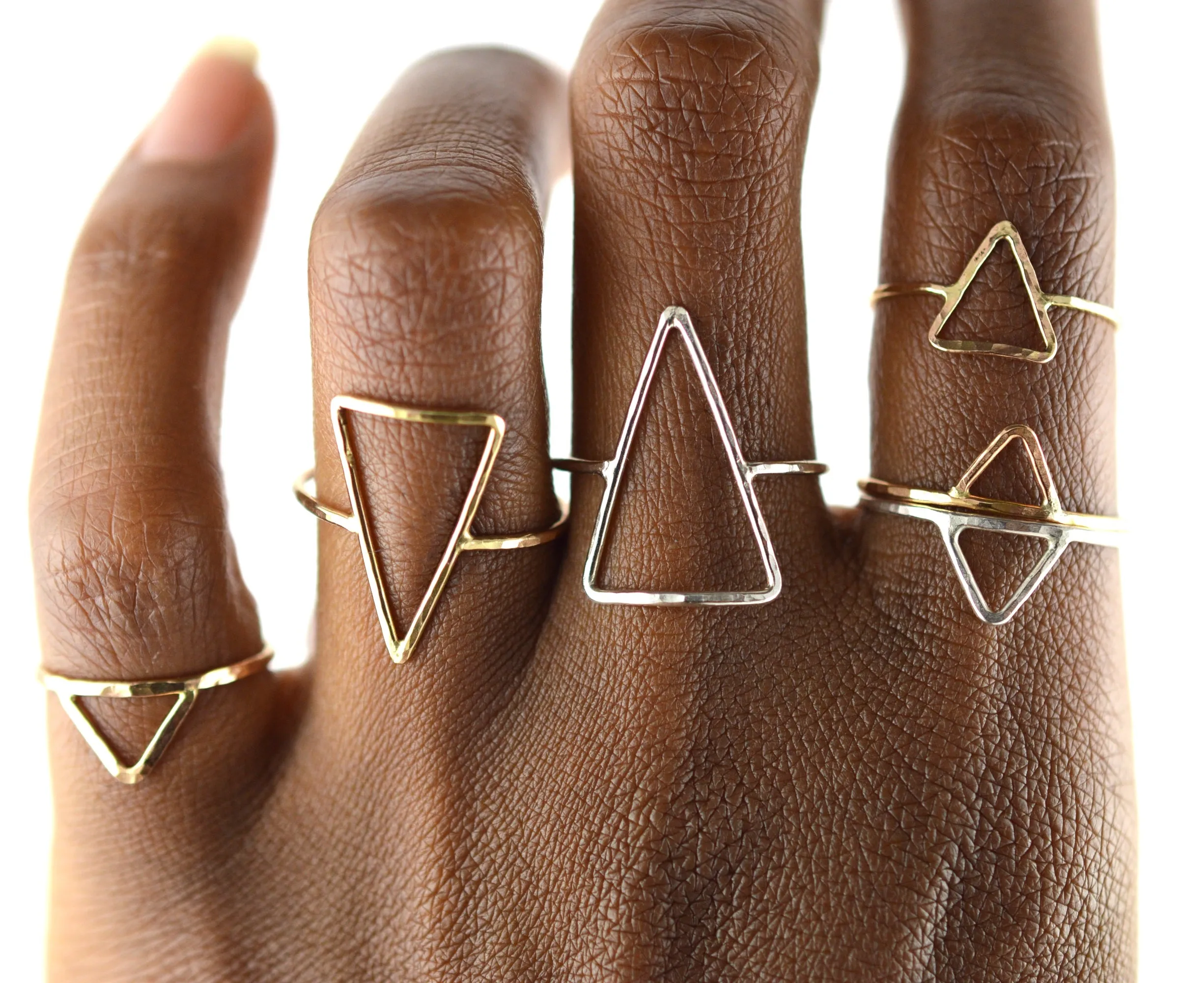 Hammered Triangle Ring