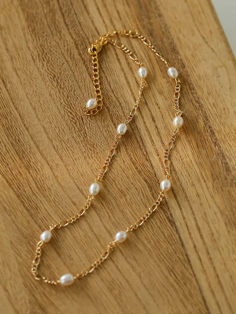 Handcrafted Chain Pearl Necklace Type H