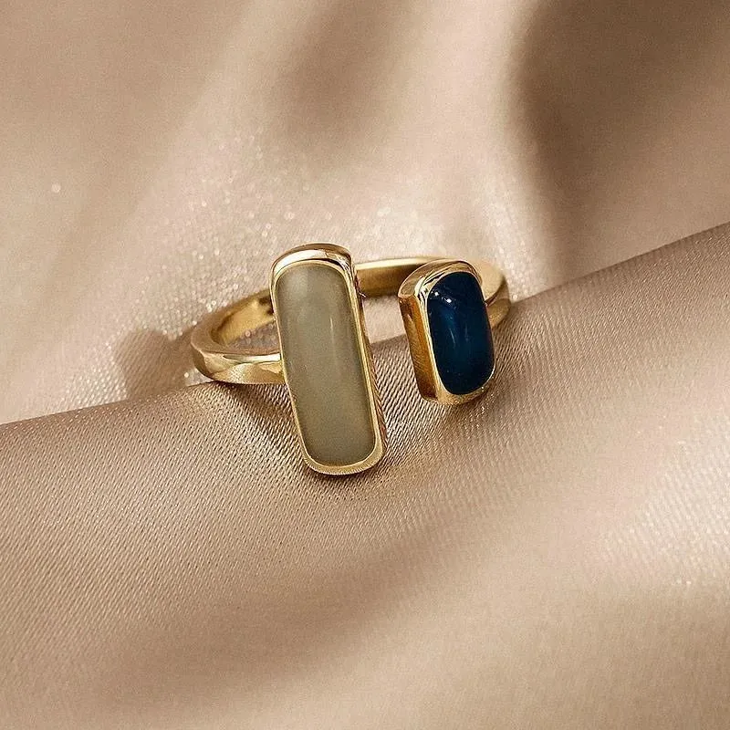 Heart Rings For Women Minimalist Aesthetic Drop Of Oil Open Rings Female Dinner Party Charming Ring Set Jewelry