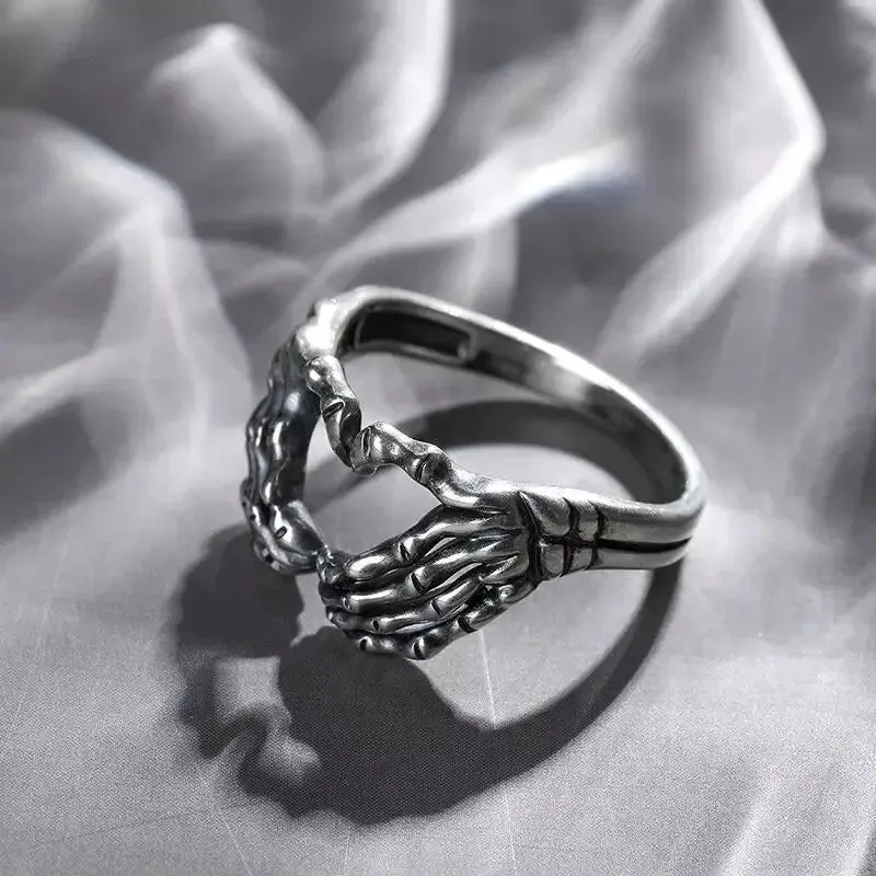 Heart Rings For Women Minimalist Aesthetic Drop Of Oil Open Rings Female Dinner Party Charming Ring Set Jewelry