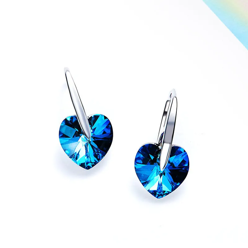 Heart Shape Rhinestone Stud Earrings