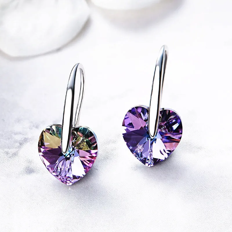 Heart Shape Rhinestone Stud Earrings
