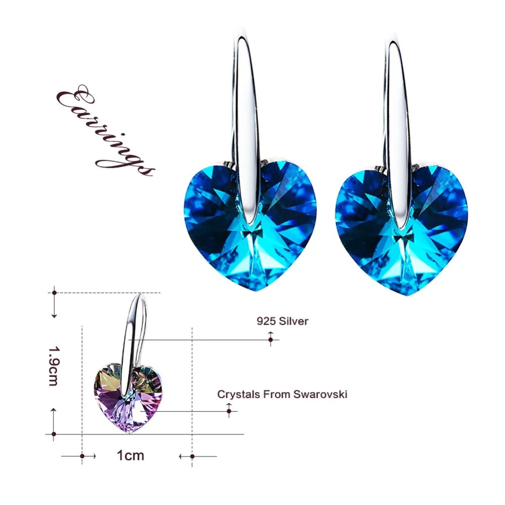 Heart Shape Rhinestone Stud Earrings