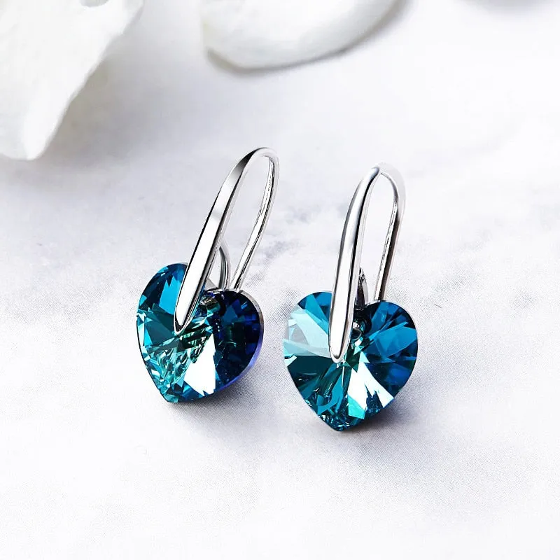 Heart Shape Rhinestone Stud Earrings