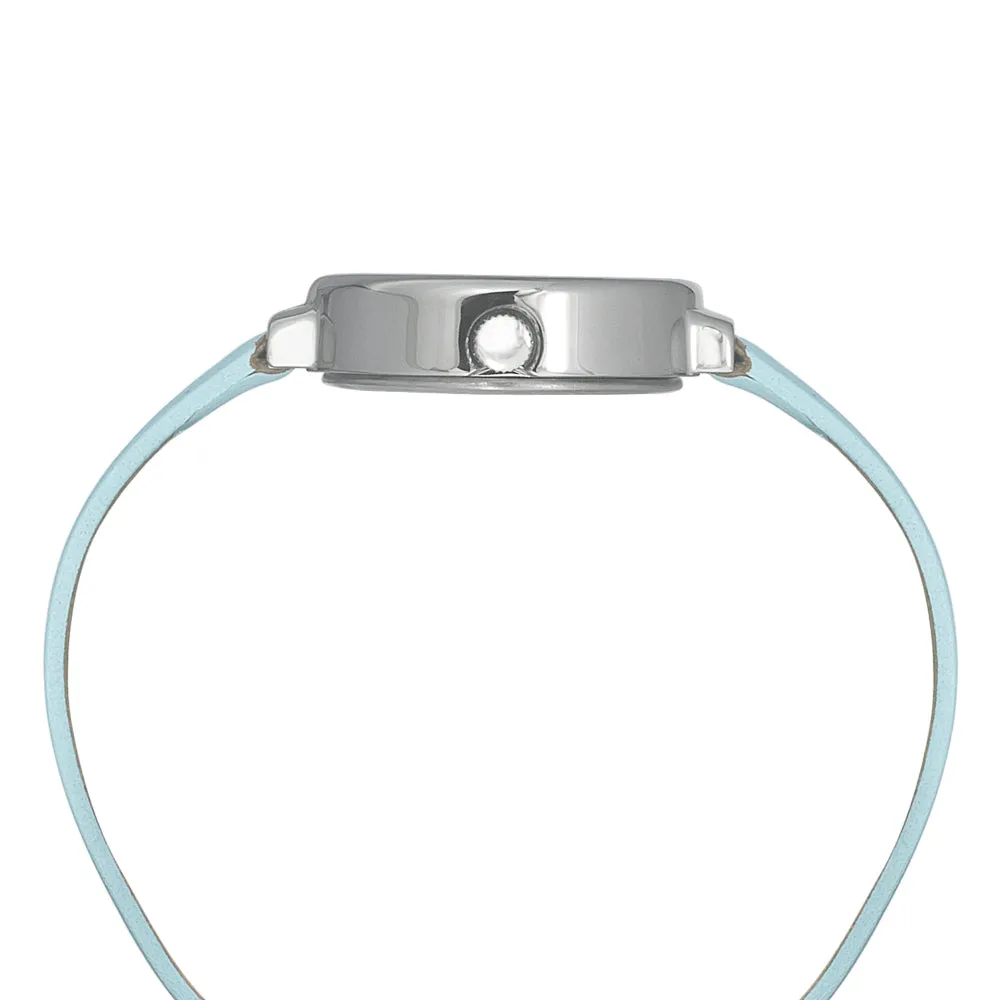 Helix By Timex Blue Oval Analog Leather Watch Women -TW039HL05