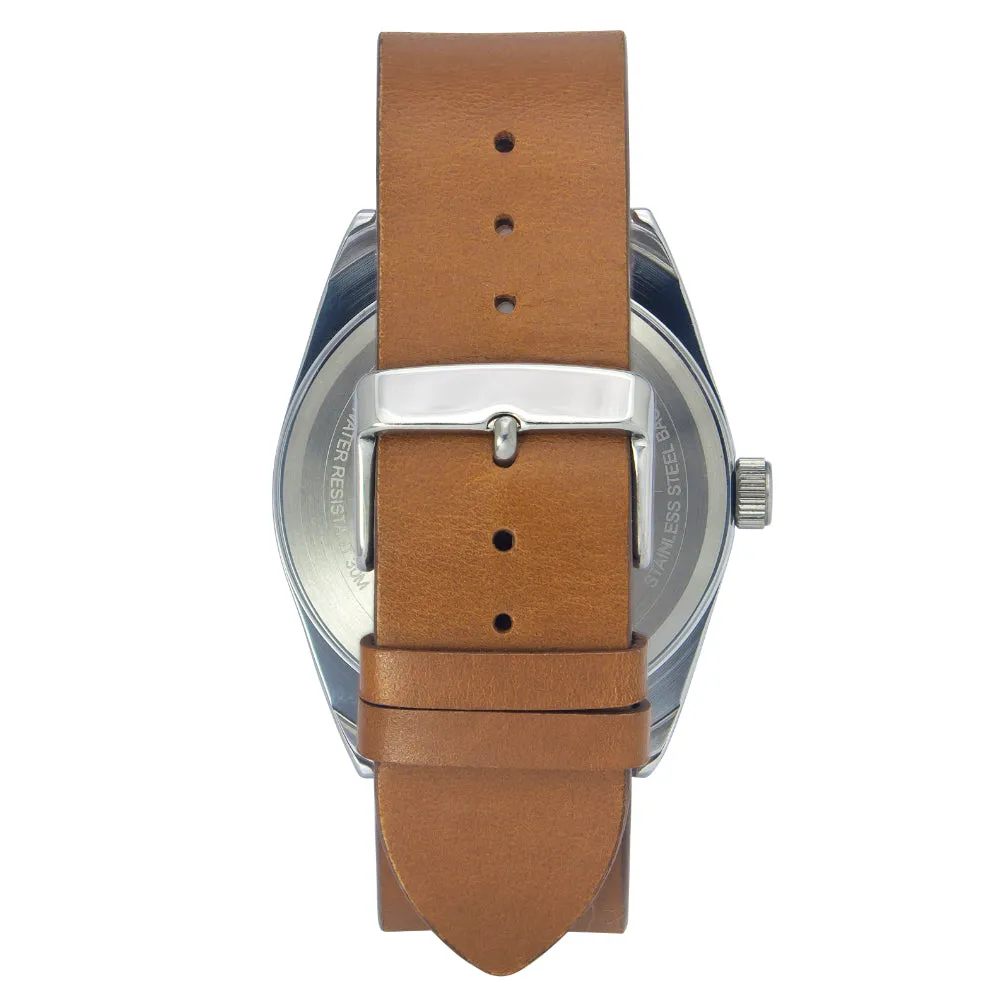 Helix By Timex Blue Round Analog Leather Watch Men -TW044HG01