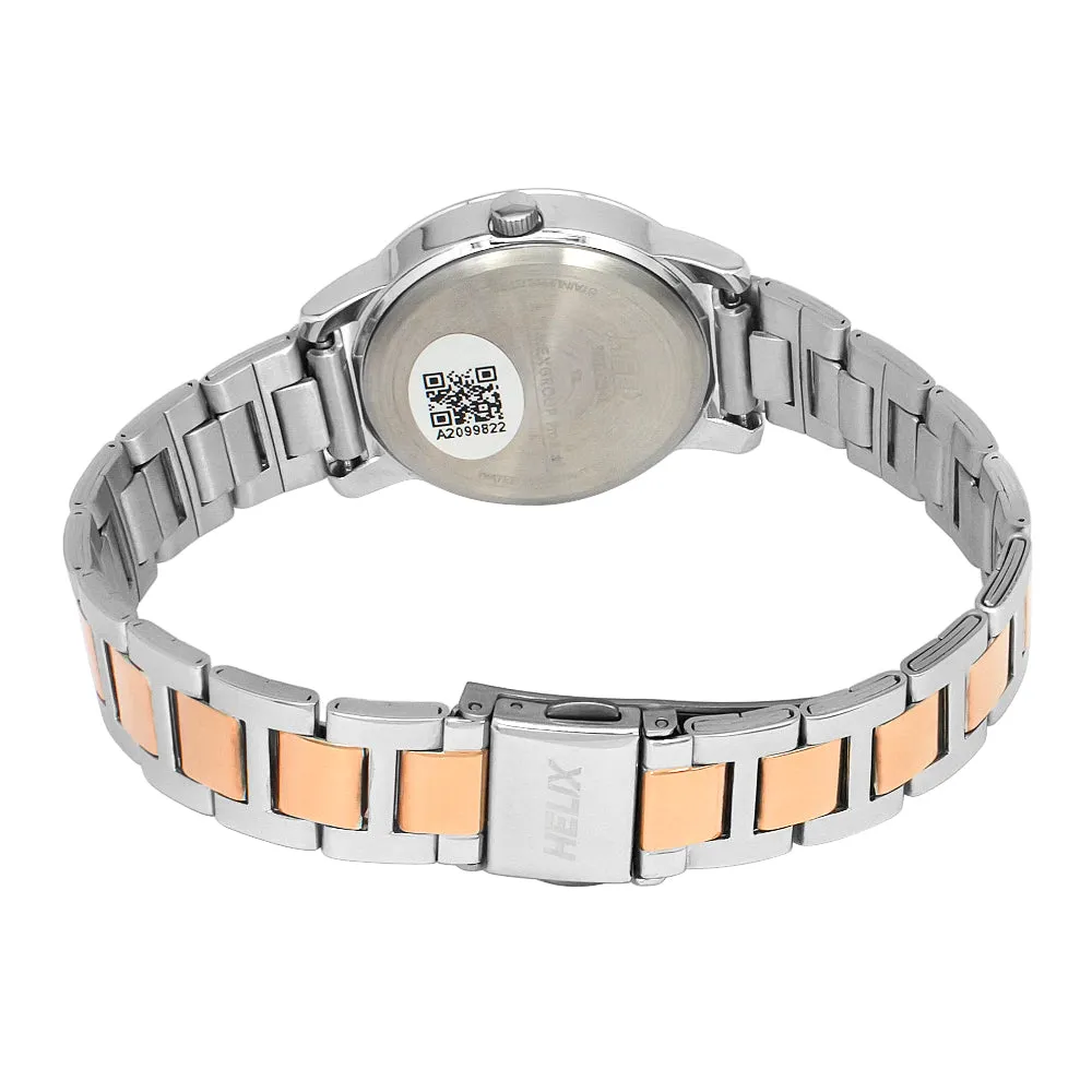 Helix By Timex Blue Round Analog Stainless Steel Watch Women -TW052HL03