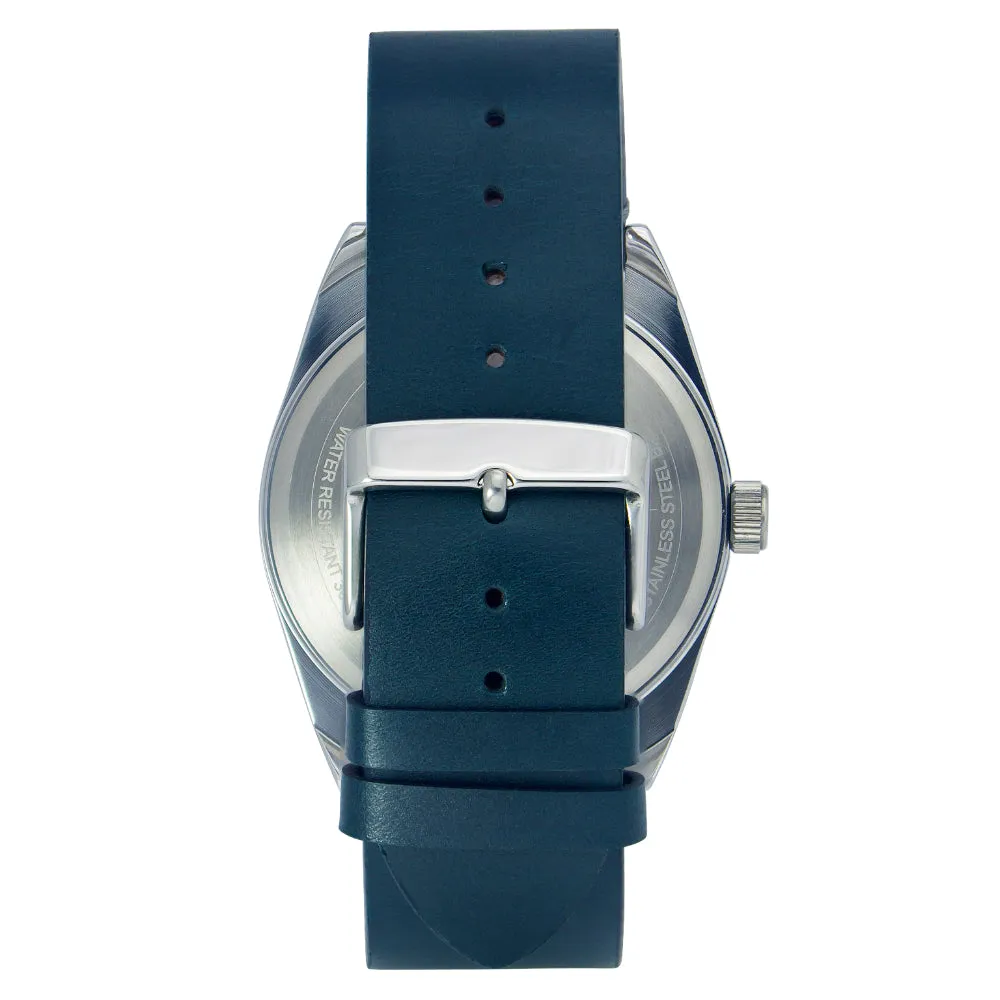 Helix By Timex Grey Round Analog Leather Watch Men -TW044HG02
