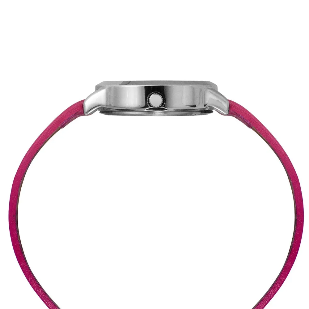 Helix By Timex Pink Round Analog Leather Watch Women -TW022HL20